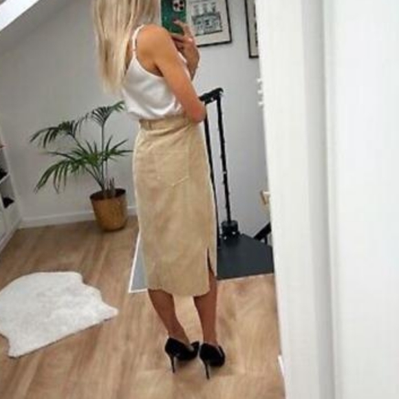 Zara denim corduroy midi skirt - Picture 3 of 10